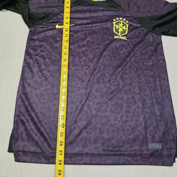 Nike ×CBF Brazil Futbol Soccer Jersey Mens Size Medium Goalkeeper Purple Leopard - Picture 9 of 9